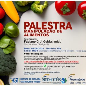 Palestra: Manipulação de Alimentos – 08 08 2023