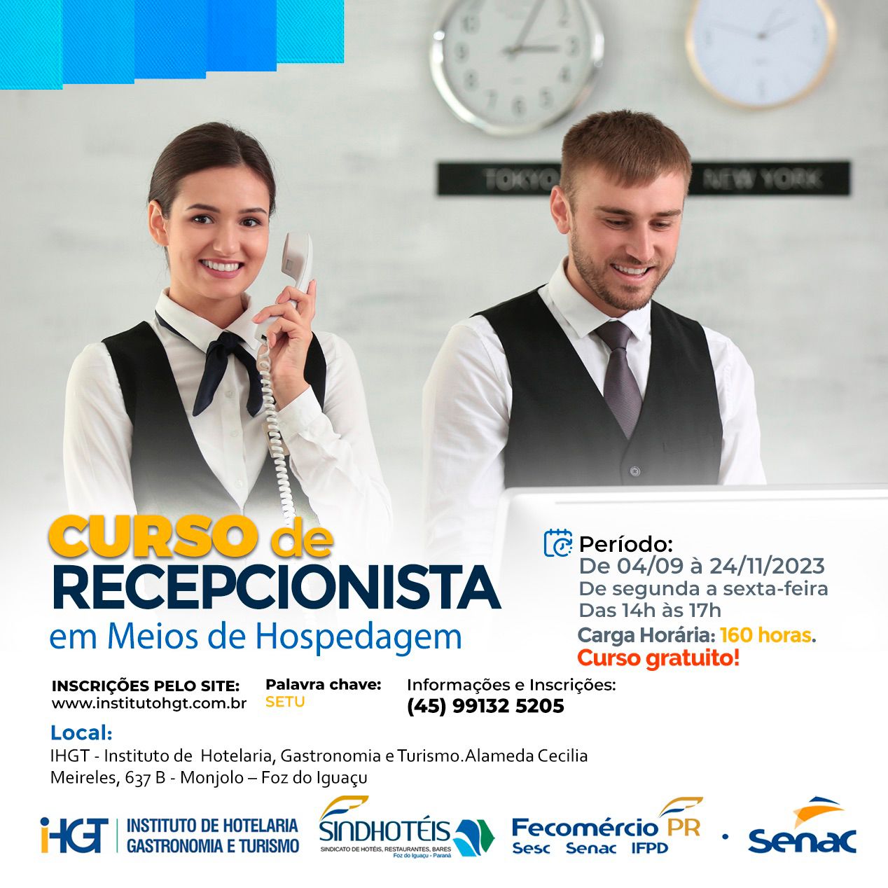 Curso de Recepcionista em Meios de Hospedagem -De 04/09 a 24/11/2023 ...